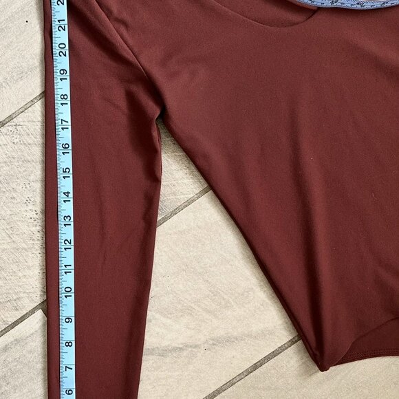 NWOT Nuuds Open Back Bodysuit Medium Black Cherry Slimming Bodycon Holiday Top - Picture 7 of 10